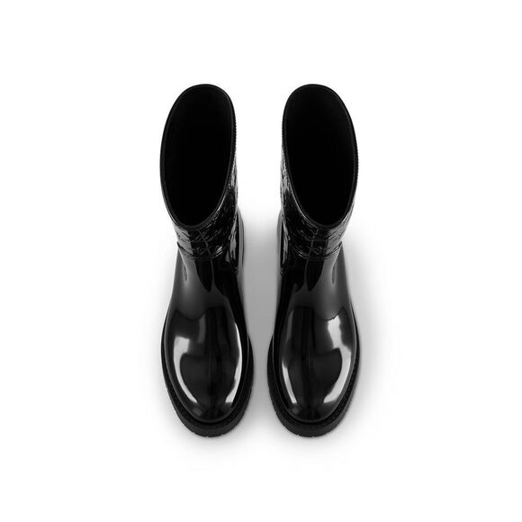 Louis Vuitton Black Mid-Calf Rain Boots Monogram Pattern Women’s Size 39 - Picture 8 of 16